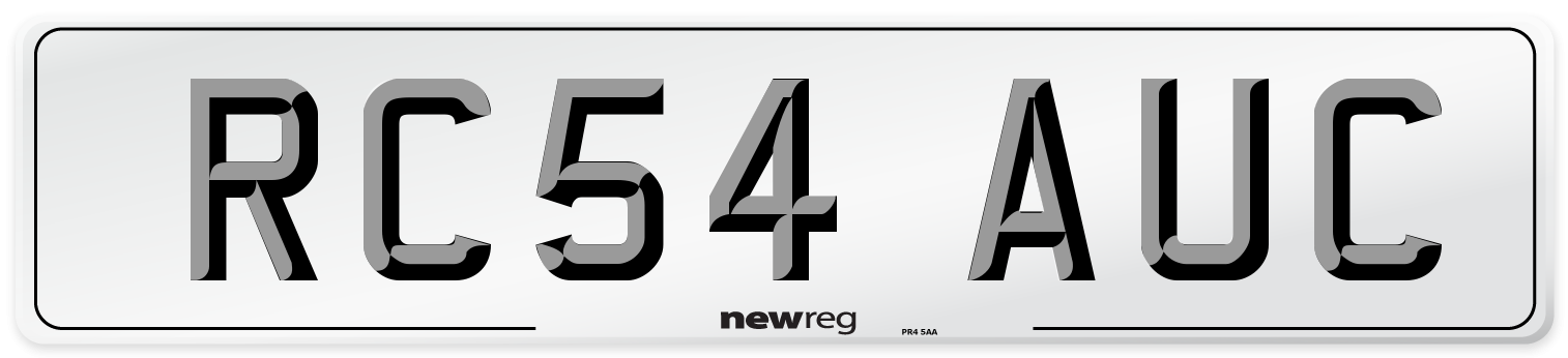 RC54 AUC Number Plate from New Reg